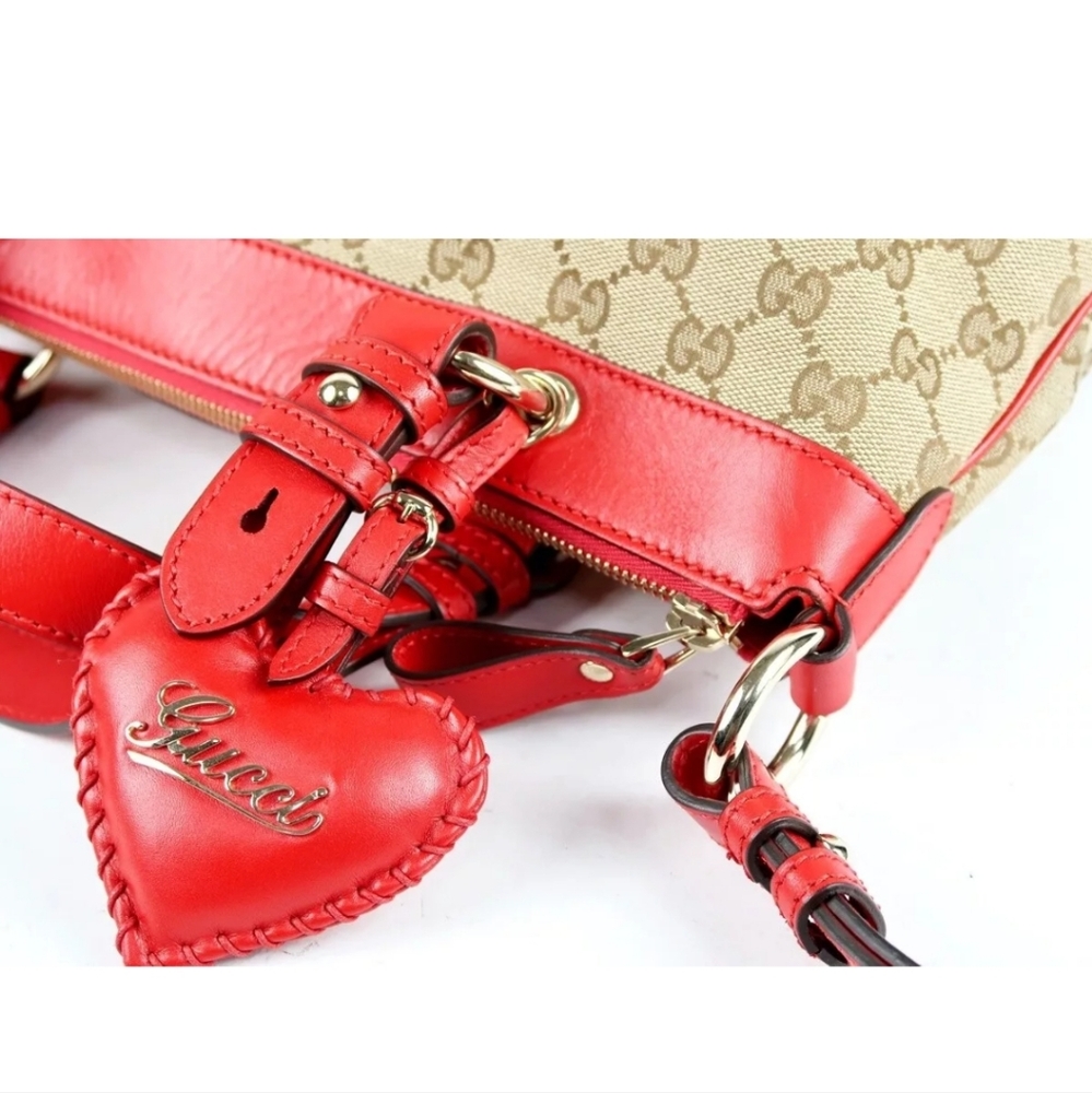 GUCCI Monogram Valentine Bag Red Rare - Picture 8 of 14